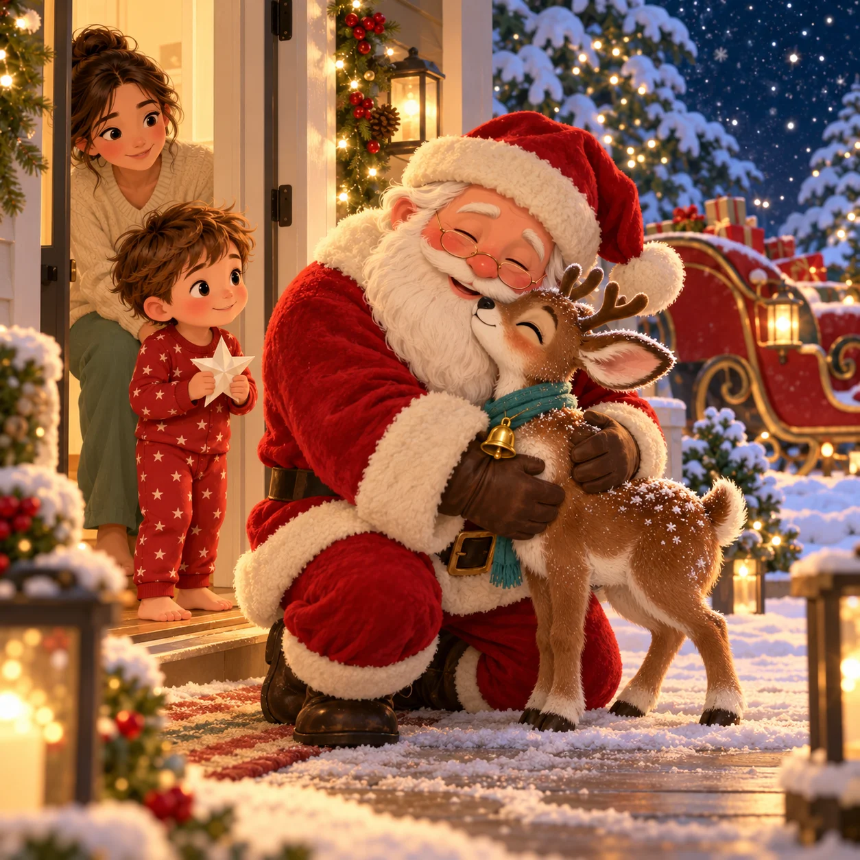 Santa welcomes Bramble home in our Christmas story