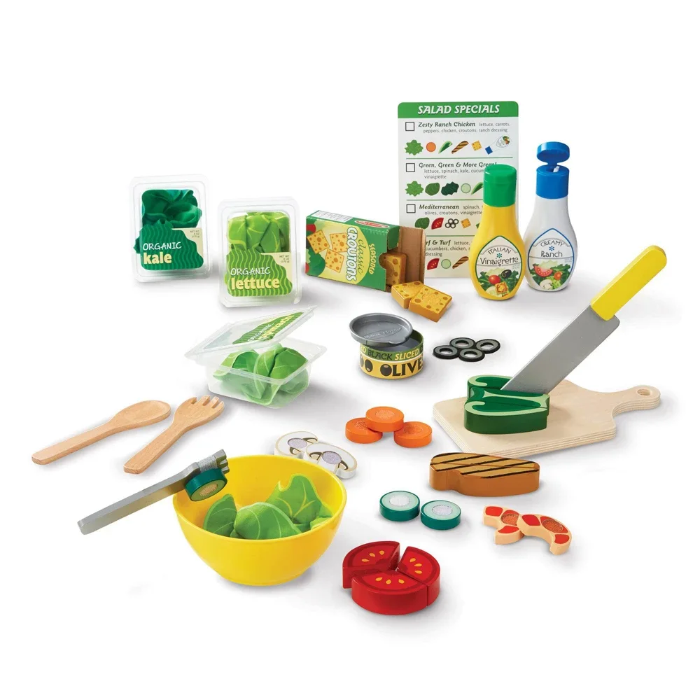 Melissa & Doug Slice & Toss Salad Play Food Set