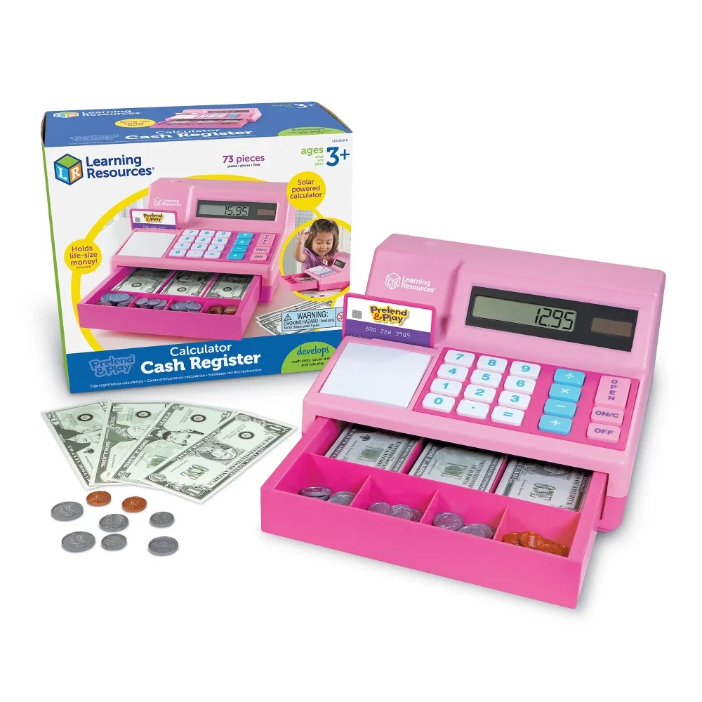 Learning Resources Pretend & Play Calculator Cash Register — Pink